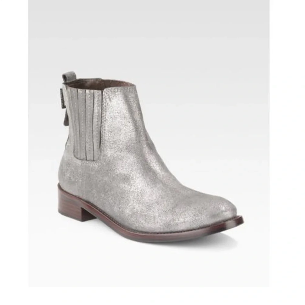 Tory Burch Wade Metallic Ankle Boots  Size 8